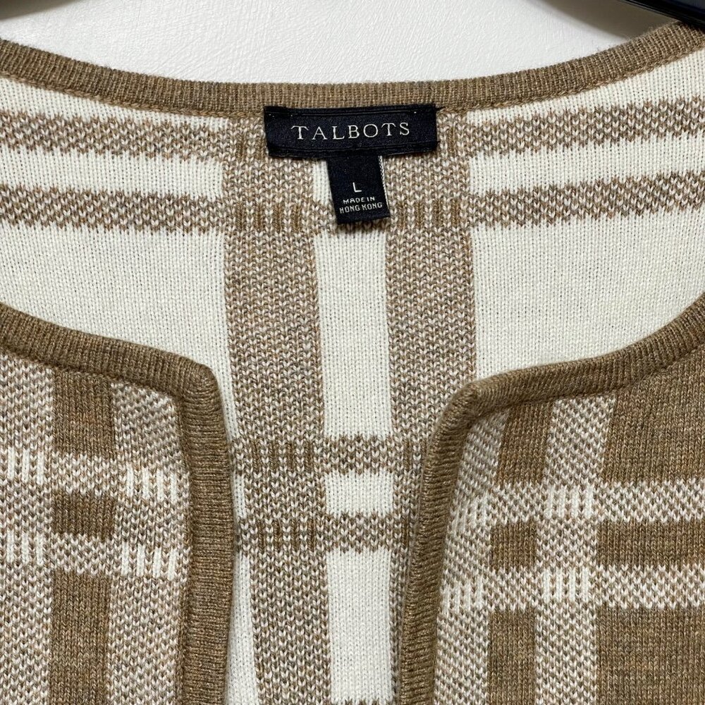 Talbots Textured Open Front Sweater Jacket - Plai… - image 5